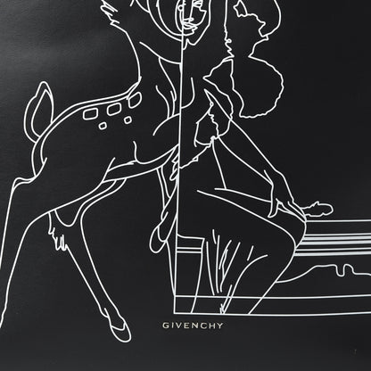 Givenchy Calfskin Bambi Print Medium Stargate Shopper Tote Black 9 of 9