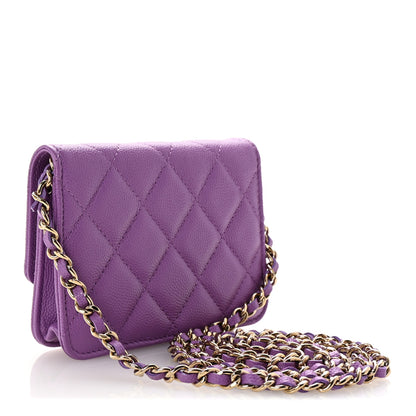 Chanel Caviar Quilted Mini Chain Bag Purple 2 of 11