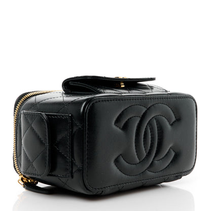 Chanel Lambskin Quilted Polly Pocket East West Top Vanity With Chain Black 4 of 12
