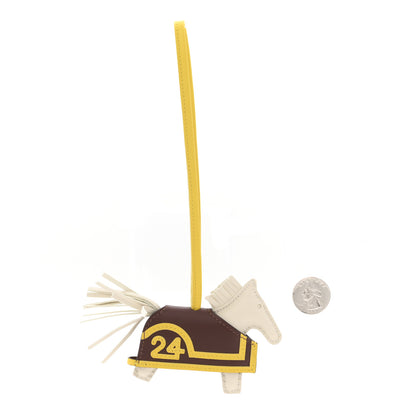 Hermes Milo Lambskin Grigri Rodeo Robeo 24 Bag Charm PM Craie Terre Jaune De Naples 2 of 5