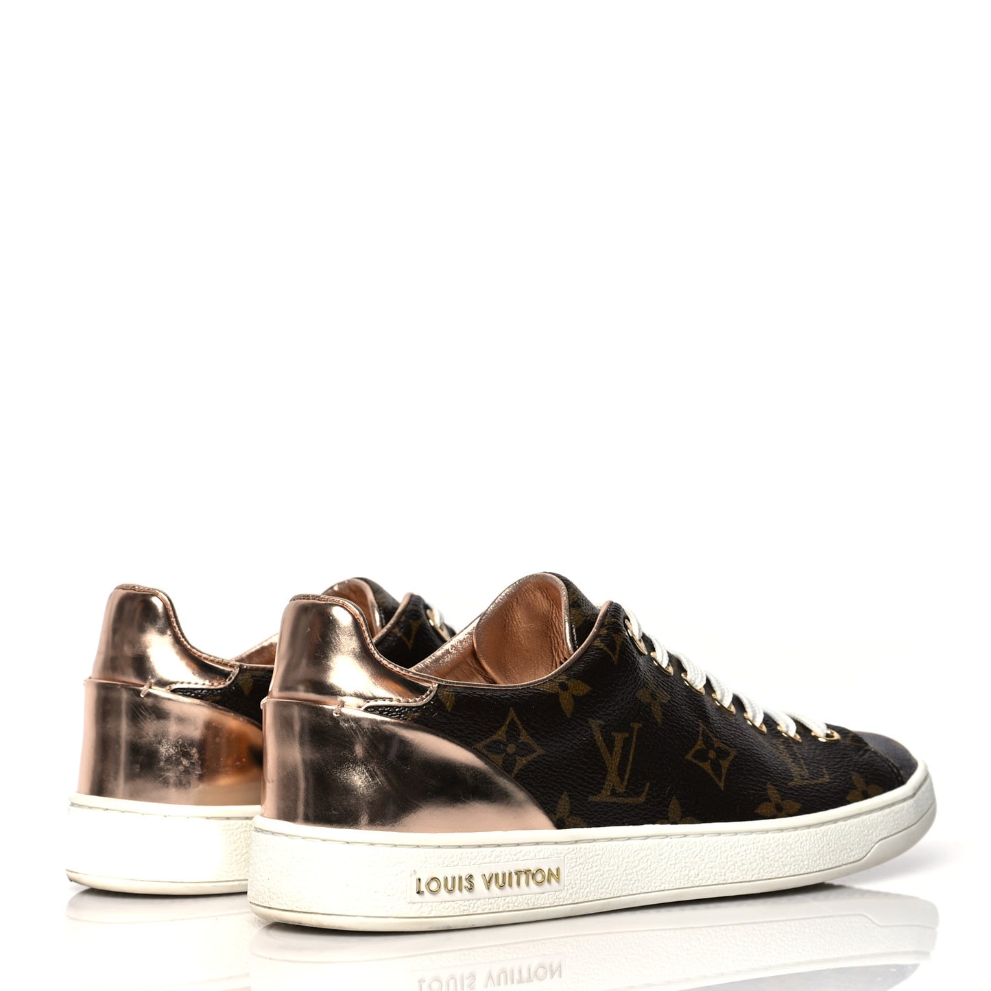 Patent Monogram Frontrow Sneakers 36.5 Rose Gold