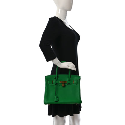 Hermes Taurillon Clemence Birkin 30 Bamboo 2 of 13
