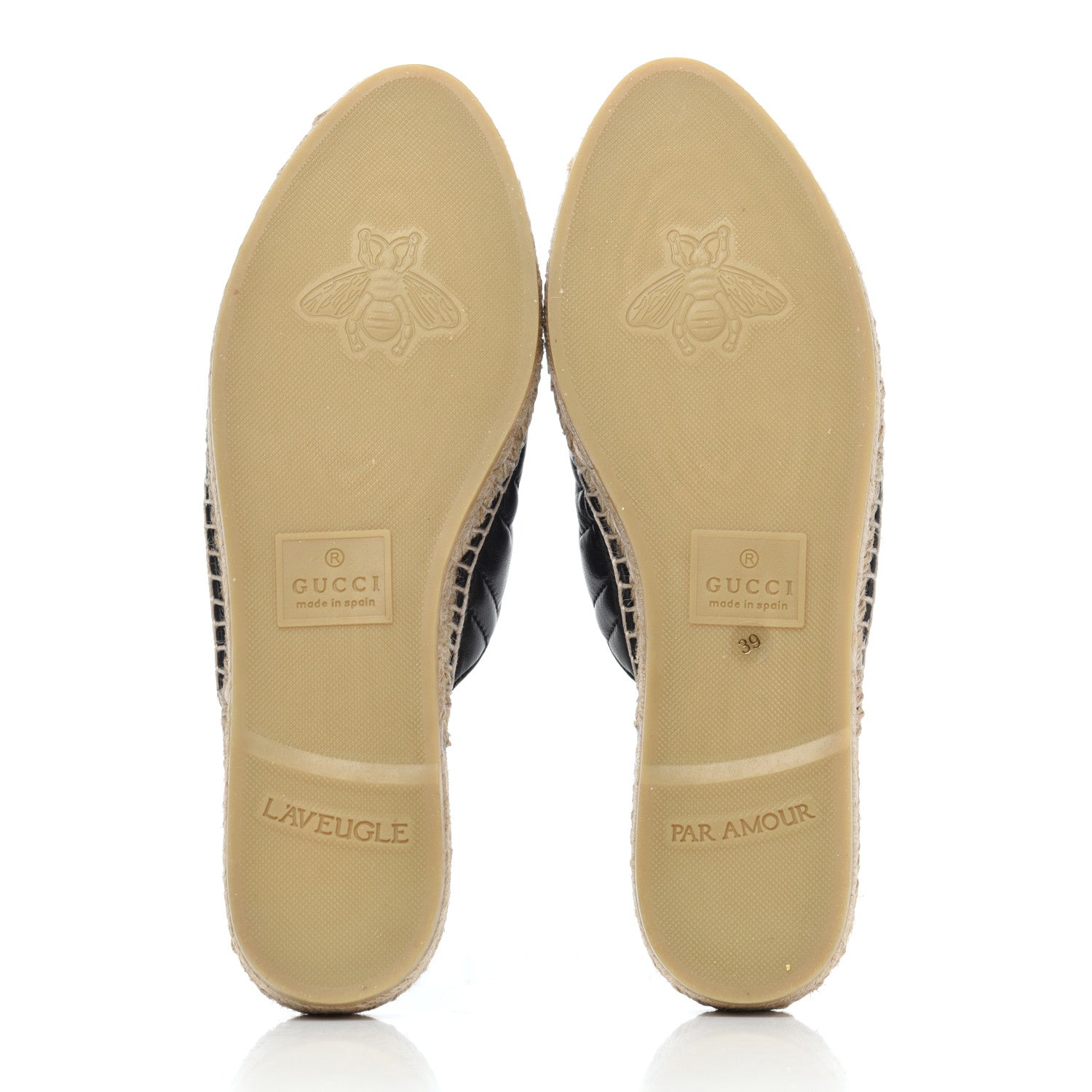 Gucci Nappa Matelasse GG Marmont Espadrille Slippers 39 Black 5 of 14