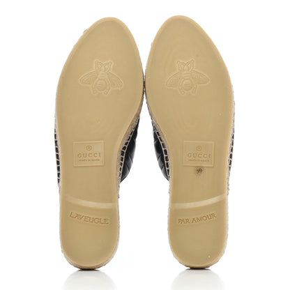 Gucci Nappa Matelasse GG Marmont Espadrille Slippers 39 Black 5 of 14