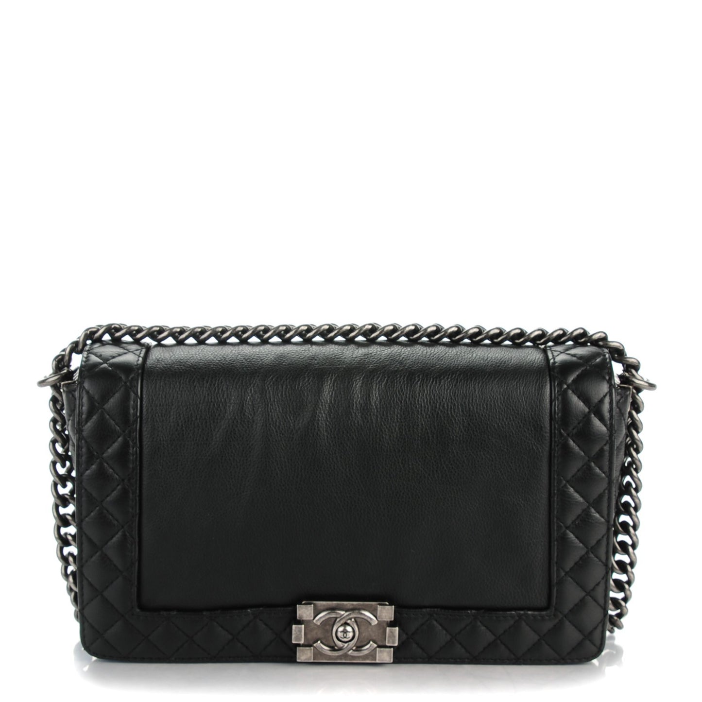 Calfskin New Medium Boy Reverso Flap Black