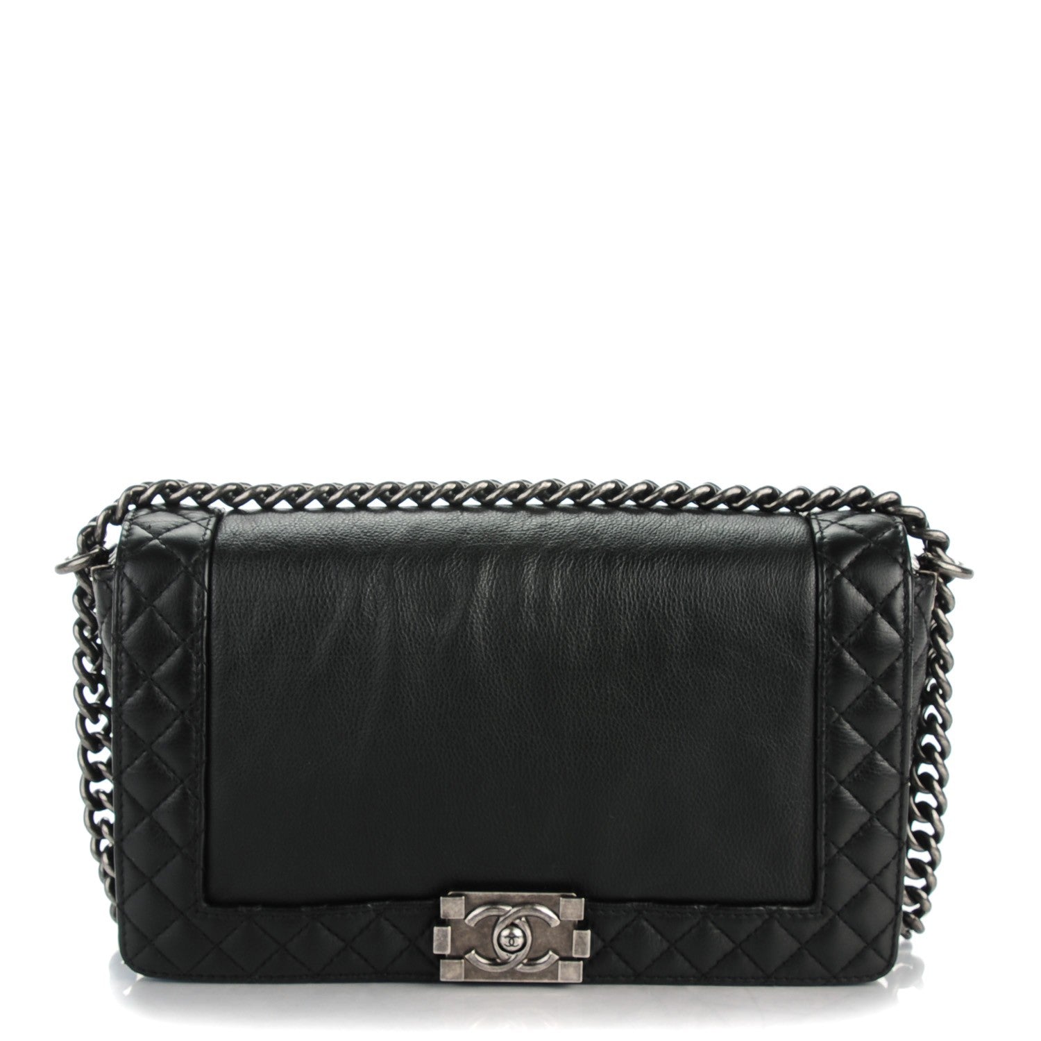 Chanel Calfskin New Medium Boy Reverso Flap Black 1 of 9