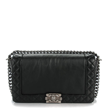 Chanel Calfskin New Medium Boy Reverso Flap Black 1 of 9