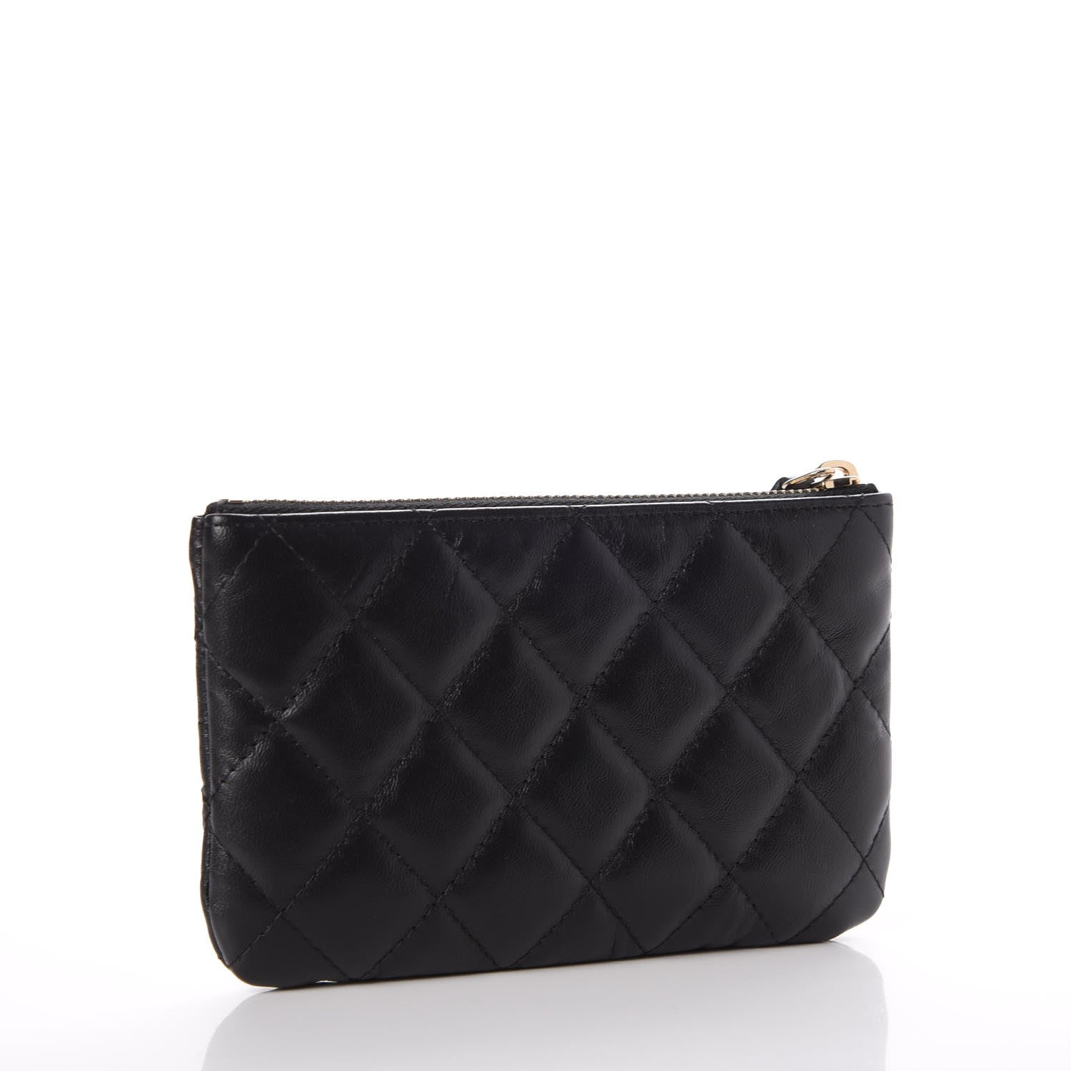 Chanel Aged Calfskin Quilted Small Lucky Charms Cosmetic Case Black 3 of 8