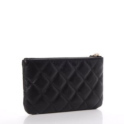 Chanel Aged Calfskin Quilted Small Lucky Charms Cosmetic Case Black 3 of 8