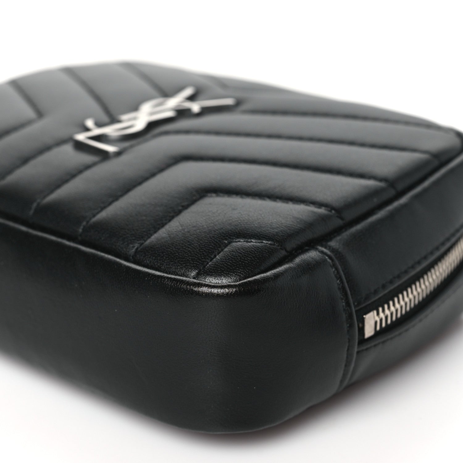 Saint Laurent Lambskin Y Quilted Monogram Loulou Cosmetic Case Black 10 of 11