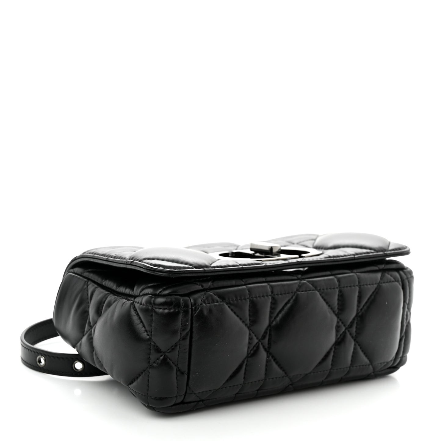 Calfskin Macrocannage Small Caro Bag Black