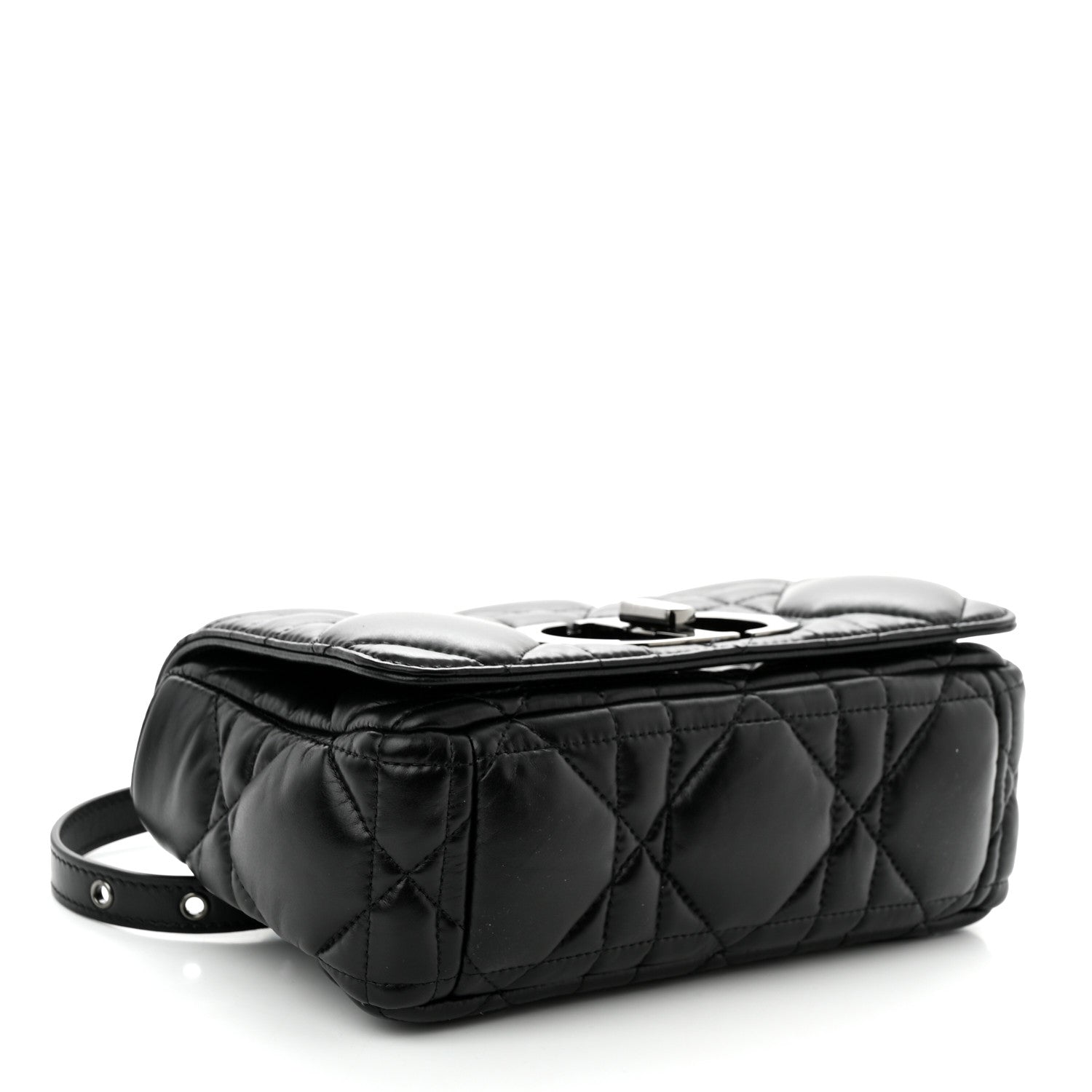Christian Dior Calfskin Macrocannage Small Caro Bag Black 4 of 10