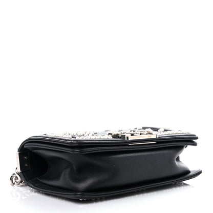 Chanel Calfskin Pearl Chevron Small Boy Flap Black 4 of 13