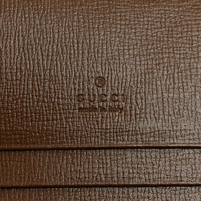 Gucci GG Supreme Monogram Textured Dollar Calfskin Web Jackie 1961 Card Case Beige Ebony Brown Sugar 6 of 7