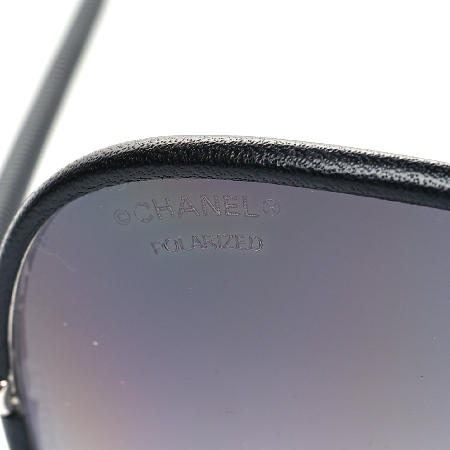 Metal Lambskin Polarized Pilot Fall Sunglasses 4227-Q Black