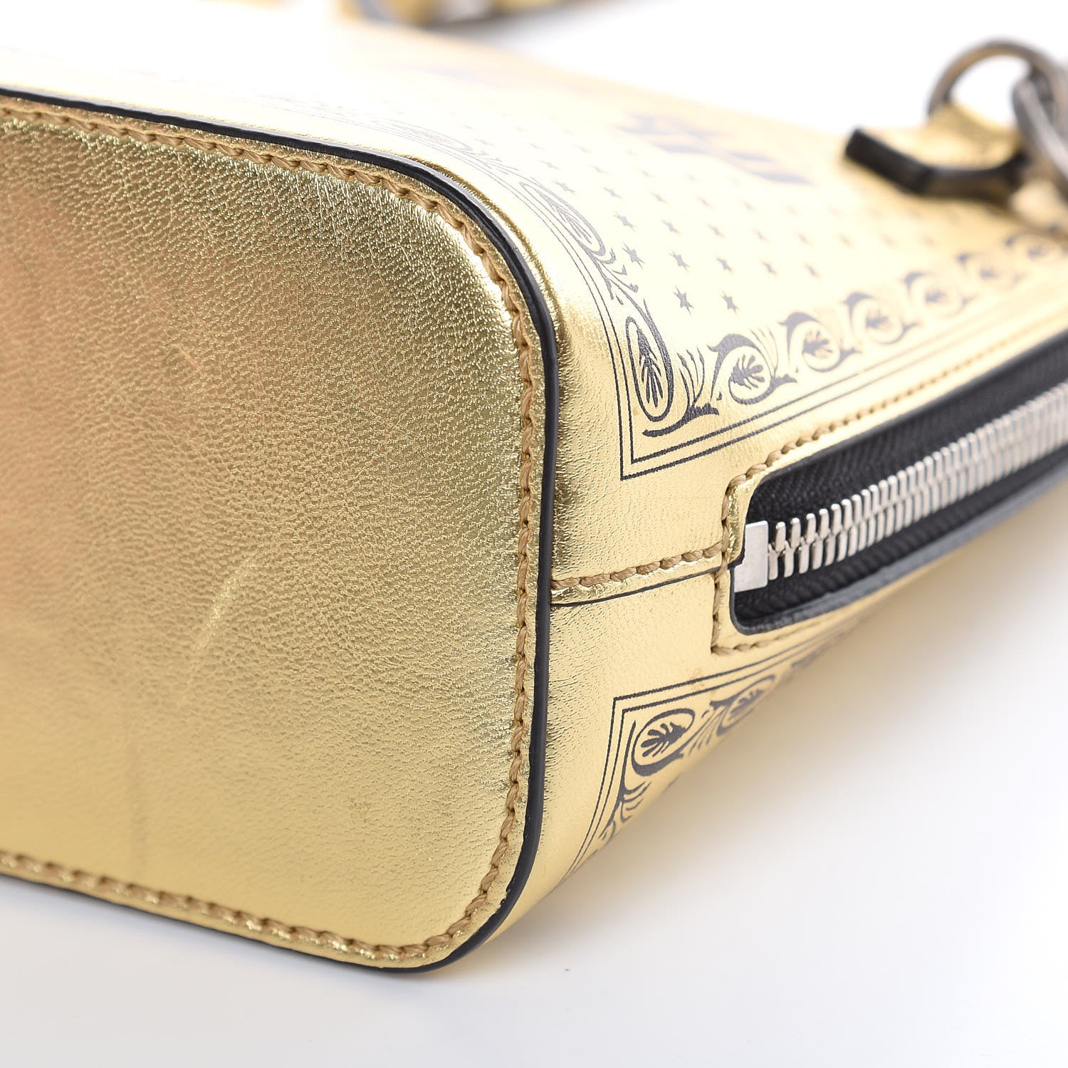 Gucci X SEGA Calfskin GUCCY Stars Mini Dome Shoulder Bag Gold 9 of 13