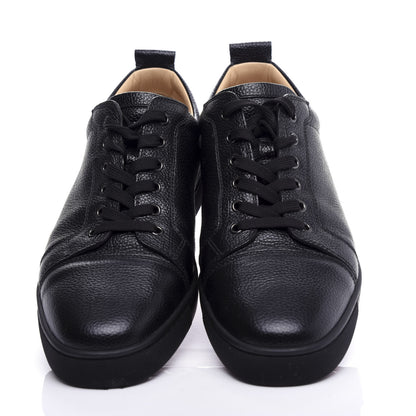 Christian Louboutin Grained Calfskin Mens Louis Junior Flat Sneakers 46 Black 5 of 10