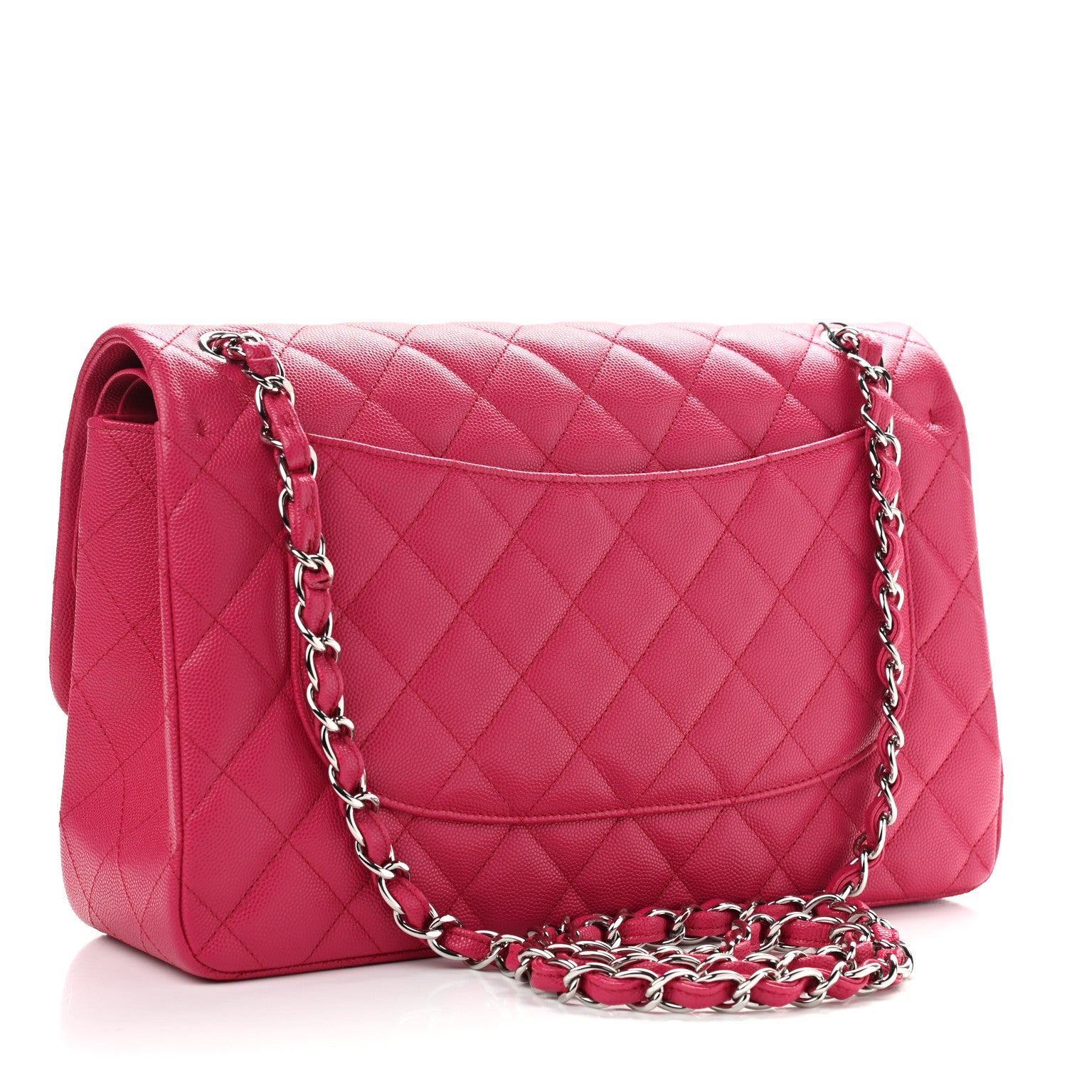 Chanel Caviar Quilted Jumbo Double Flap Dark Pink 2 of 8