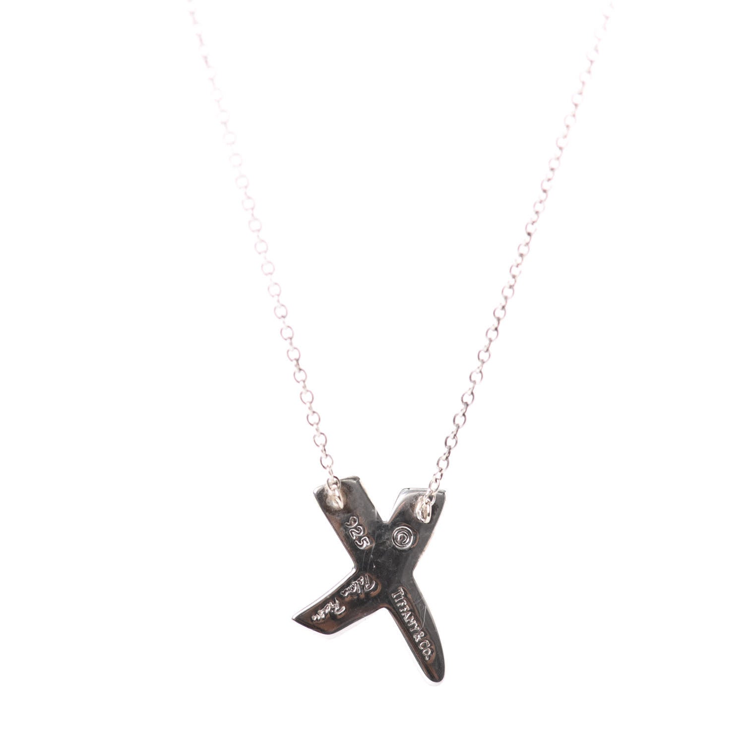 Tiffany Sterling Silver Paloma Picasso Graffiti X Pendant Necklace 4 of 4