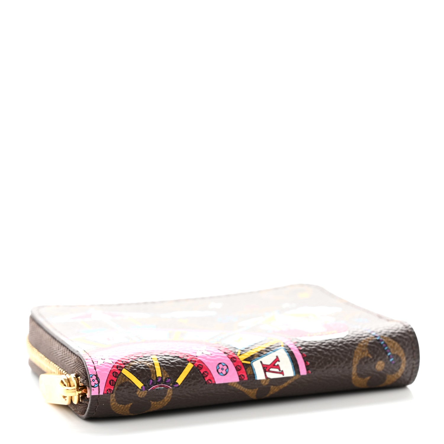 Louis Vuitton Monogram 2020 Christmas Animation Big Wheel Zippy Coin Purse Rose Ballerine 4 of 10