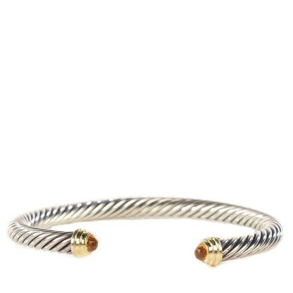 David Yurman Sterling Silver 14K Yellow Gold Citrine 5mm Cable Classics Petite Color Bracelet 1 of 6