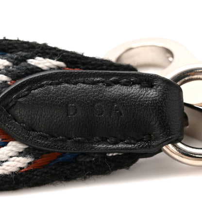Hermes Toile Swift 25mm Sangle Cavale Shoulder Strap Black White Deep Blue 4 of 5