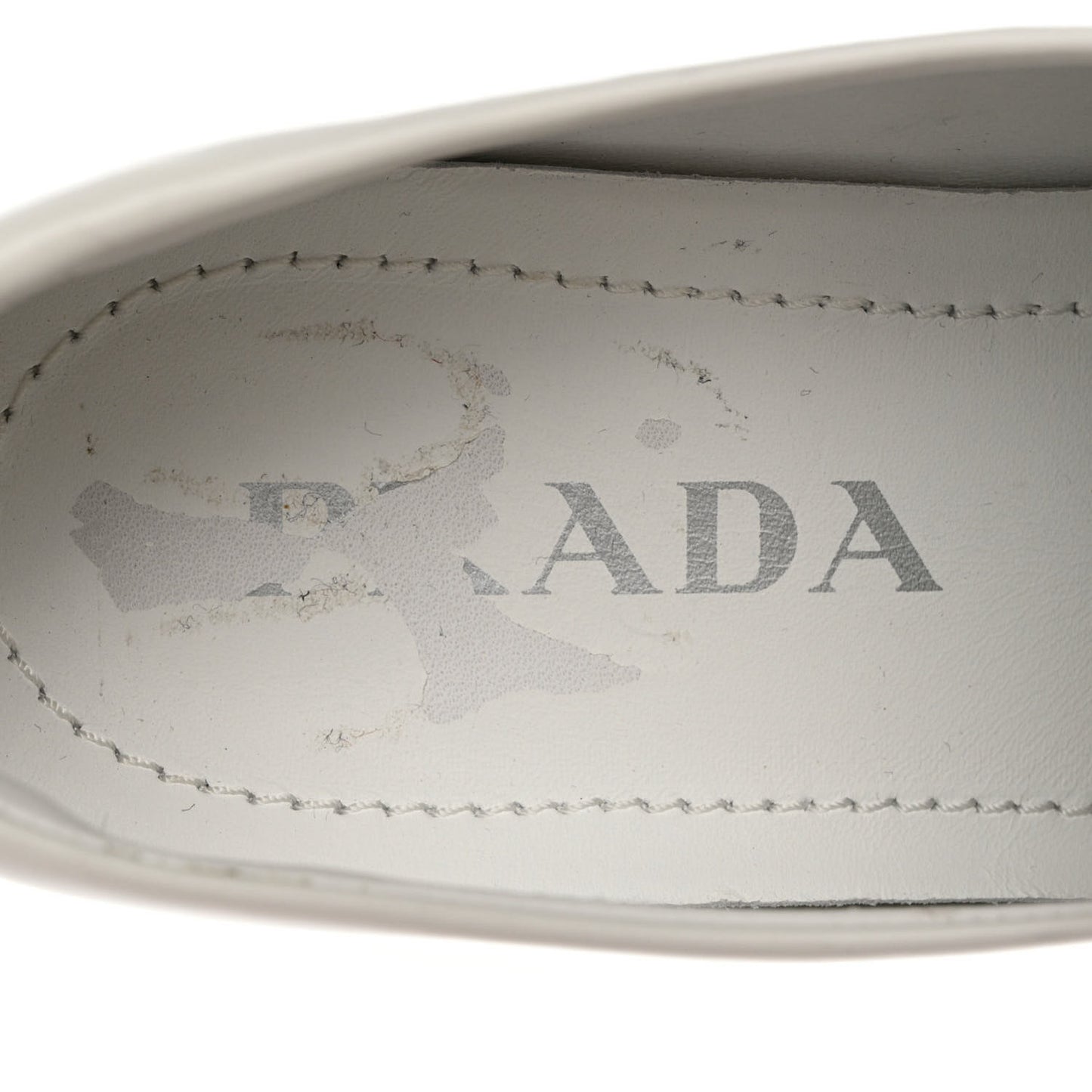 Spazzolato Rois Metal Triangle Logo Monolith 55mm Loafers 38 White