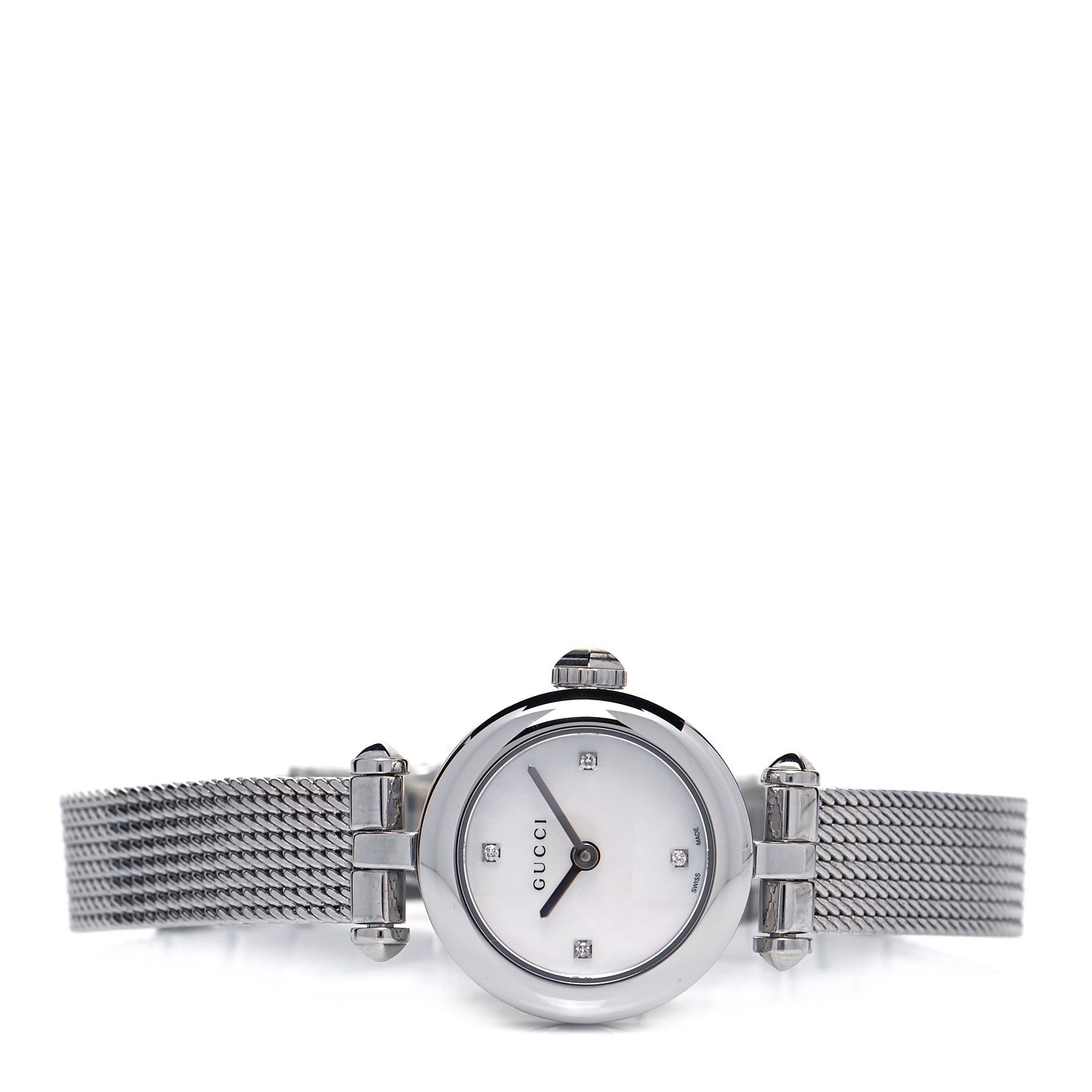 Gucci Stainless Steel Diamond Mother of Pearl 22mm Diamantissima Mesh Quartz Watch 2 of 5