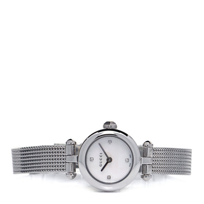 Gucci Stainless Steel Diamond Mother of Pearl 22mm Diamantissima Mesh Quartz Watch 2 of 5