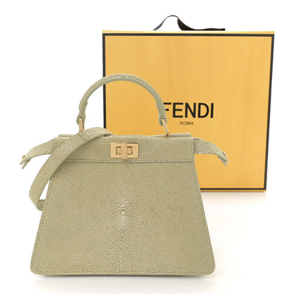 Fendi Stingray Shiny Nappa Petite Peekaboo I SEE U Satchel Green 12 of 12