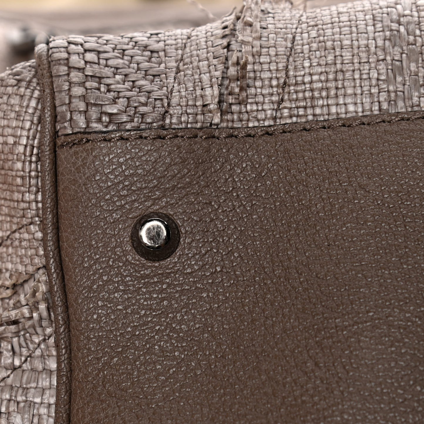 Raffia Prorsum Patchwork Tote Grey