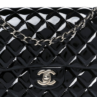 Chanel Patent Quilted Medium Double Flap Black 9 of 12