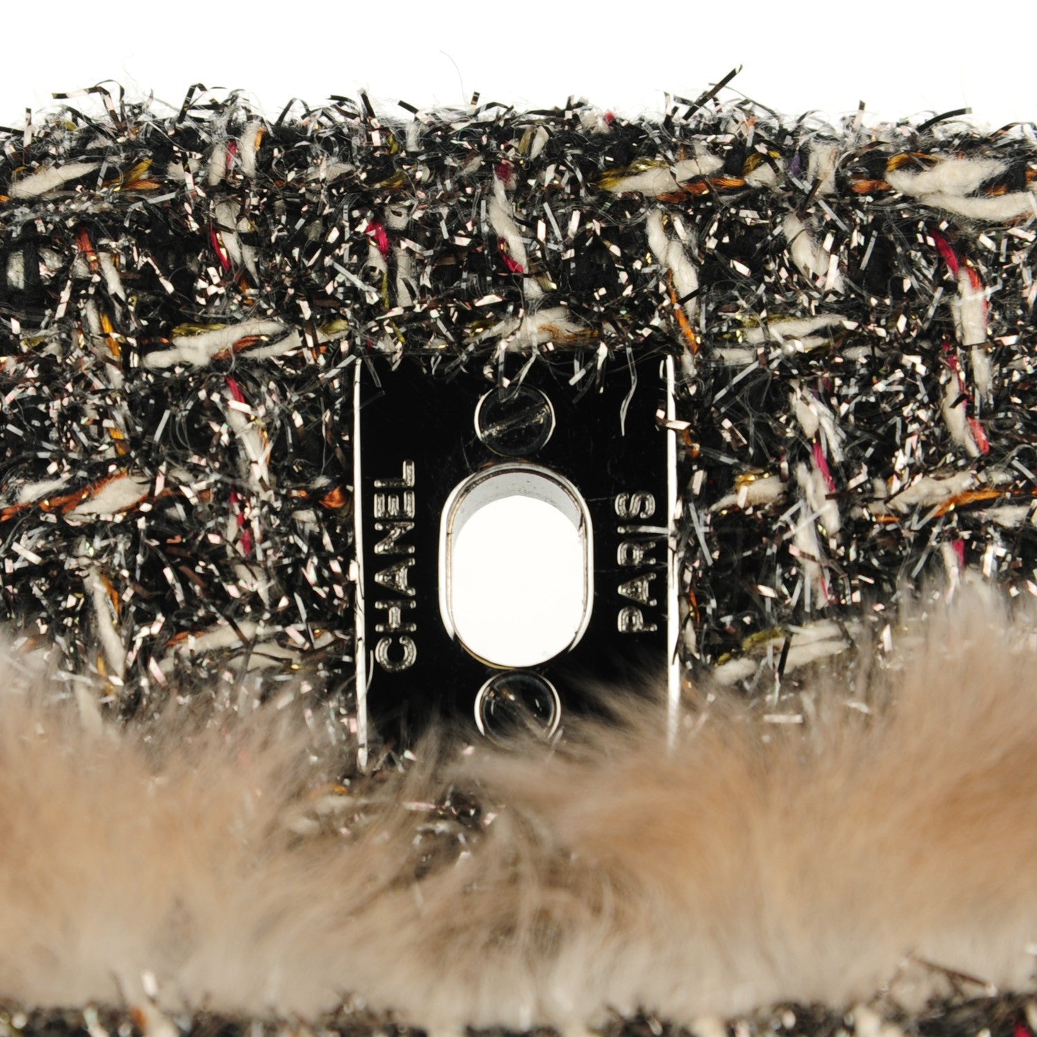Chanel Rabbit Fur Fantasy Tweed Small Flap 8 of 8