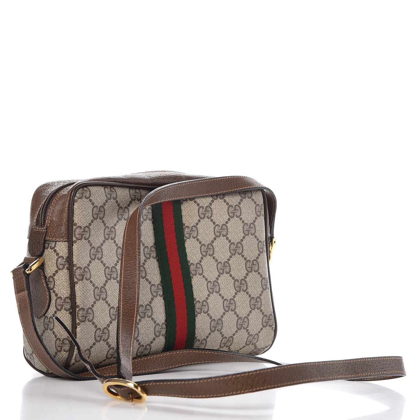 GG Plus Monogram Web Small Shoulder Bag Brown