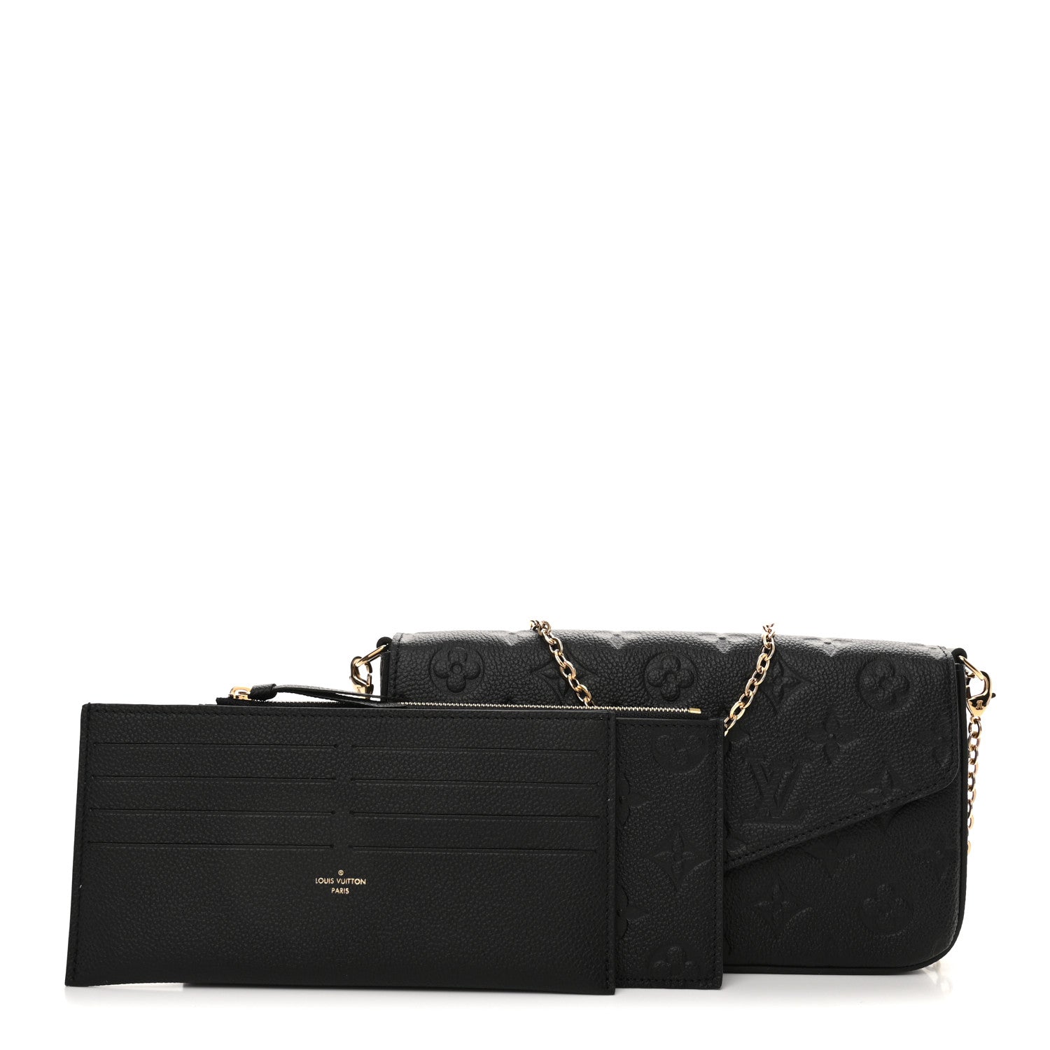 Louis Vuitton Empreinte Pochette Felicie Chain Wallet Black 3 of 10
