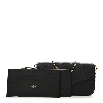 Louis Vuitton Empreinte Pochette Felicie Chain Wallet Black 3 of 10
