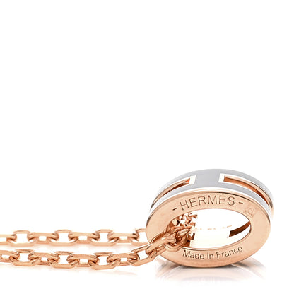 Hermes Lacquered Rose Gold Mini Pop H Pendant Necklace Black 3 of 3