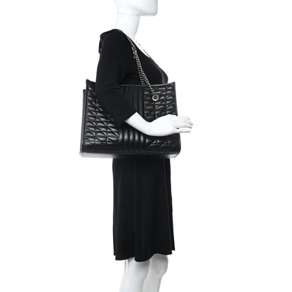 Gucci Calfskin Matelasse Aria Medium GG Marmont Shoulder Tote Black 2 of 12