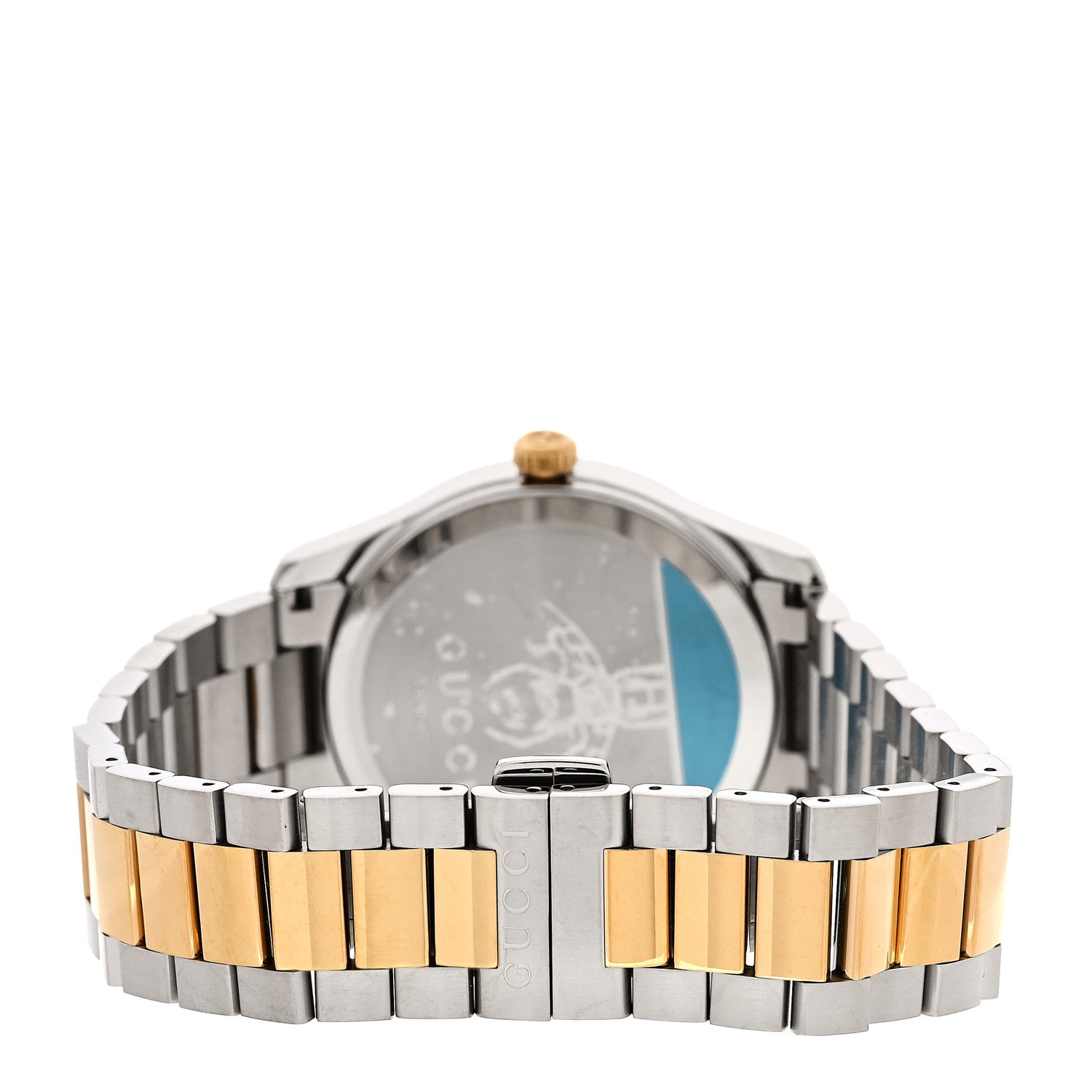 Gucci Stainless Steel 38mm G-Timeless Two Tone Snake Quartz Watch 3 of 5