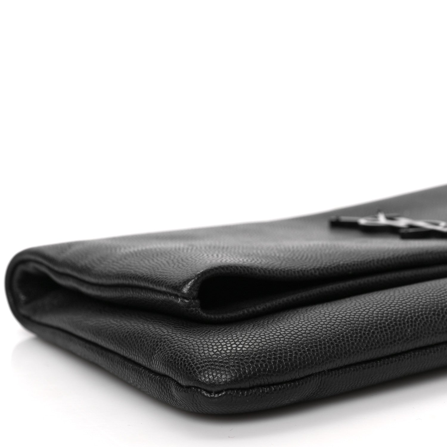 Saint Laurent Grain De Poudre West Hollywood Monogram Fold Over Clutch Black 7 of 8