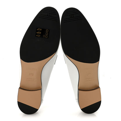 Hermes Calfskin Womens Paris Loafers 37.5 White Bois De Santal 6 of 10