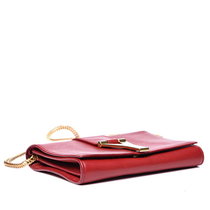 Saint Laurent Calfskin Classic Y Ligne Chain Wallet Red 3 of 16