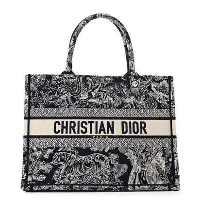 Christian Dior Canvas Embroidered Medium Dioriviera Toile De Jouy Reverse Book Tote Blue 1 of 11