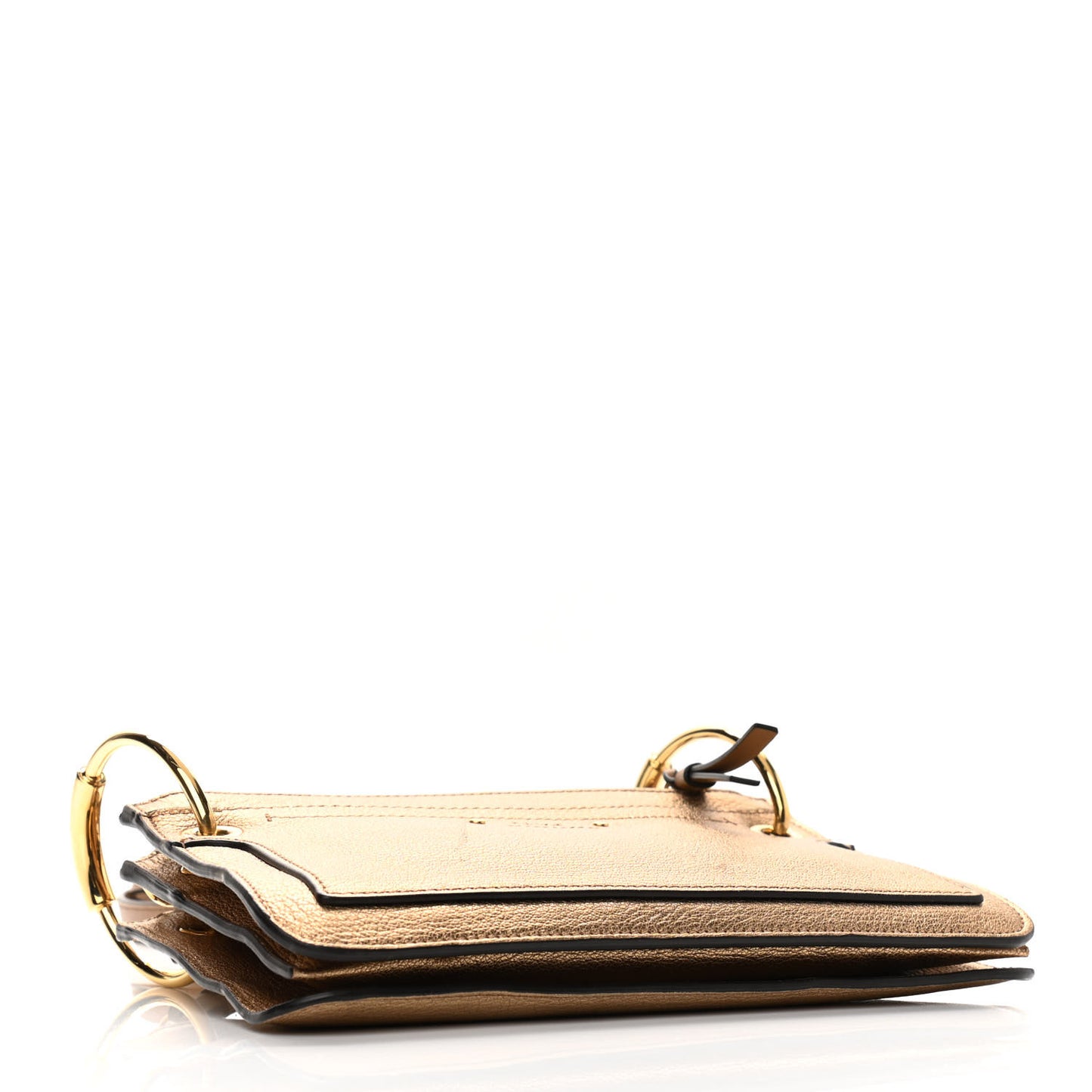 Metallic Calfskin Small Roy Bag Gold
