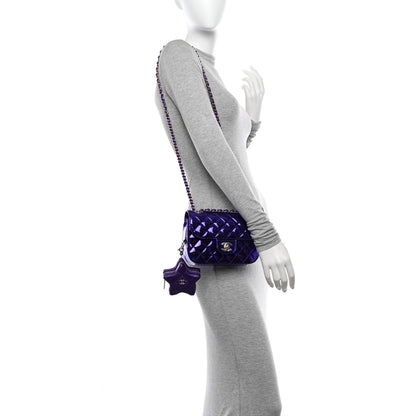 Chanel Mirror Calfskin Metallic Calfskin Quilted Hollywood Boulevard Mini Flap With Star Coin Purse Purple 2 of 12