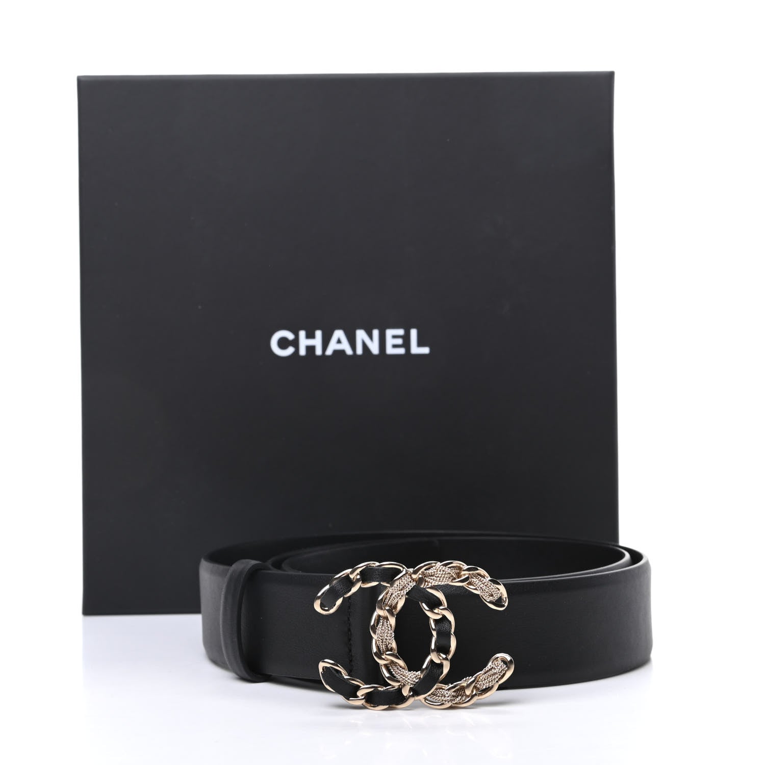 Chanel Calfskin CC Chain Belt 80 32 Black 7 of 7