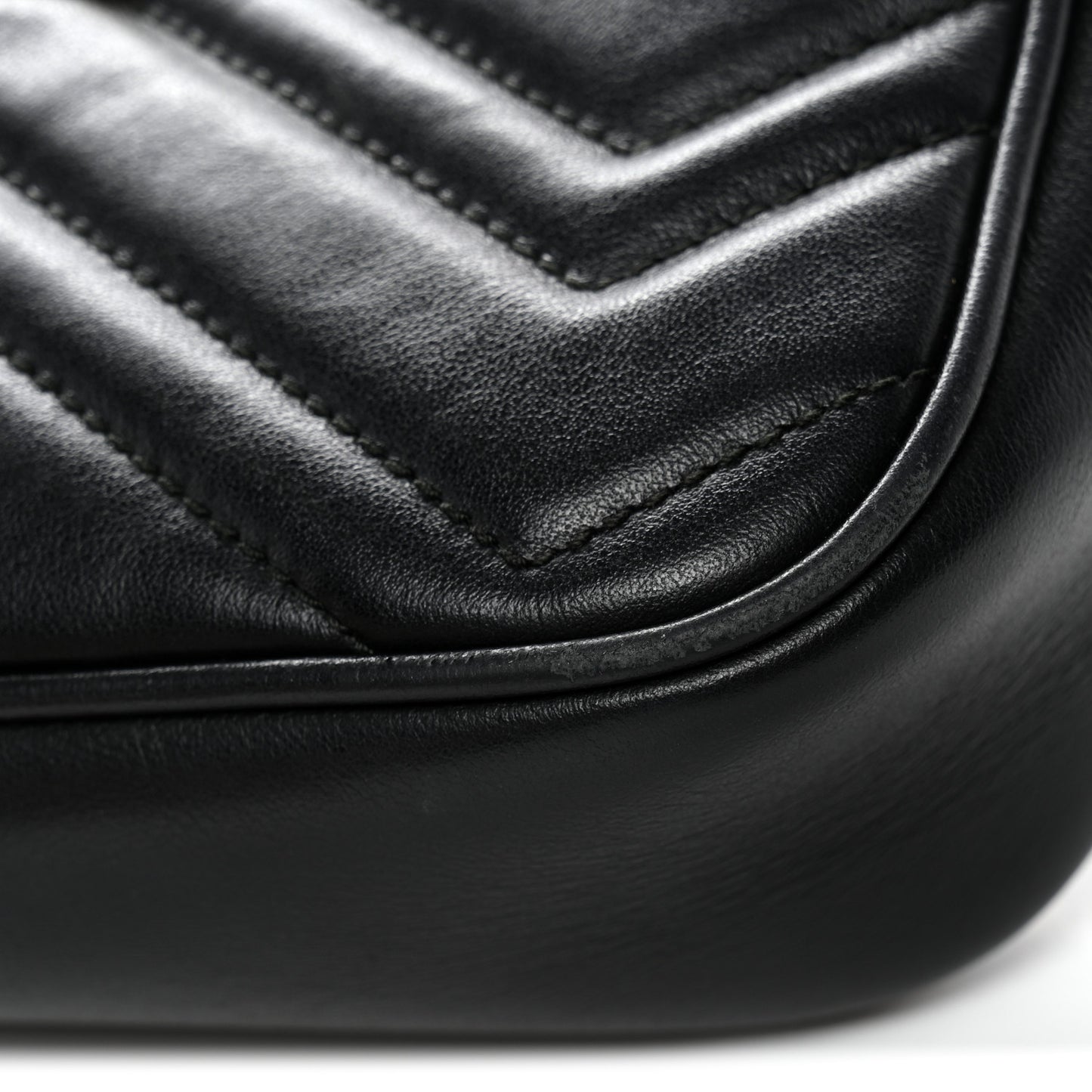 Calfskin Matelasse Mini GG Marmont Chain Shoulder Bag Black
