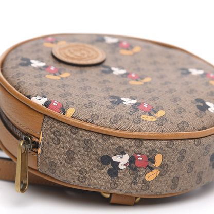 Gucci X DISNEY Mini Vintage GG Supreme Monogram Mickey Mouse Round Backpack Beige Vintage Sun Oil 8 of 10