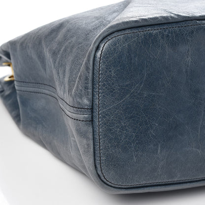 Prada Vitello Shine Hobo Denim 10 of 12