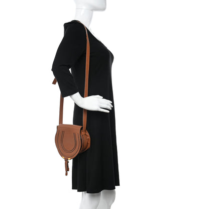 Chloe Calfskin Mini Marcie Round Crossbody Bag Tan 2 of 13